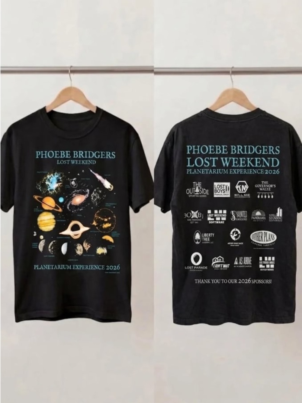 Phoebe Bridgers Lost Weekend Planetarium Experience 2026 T-shirt Black